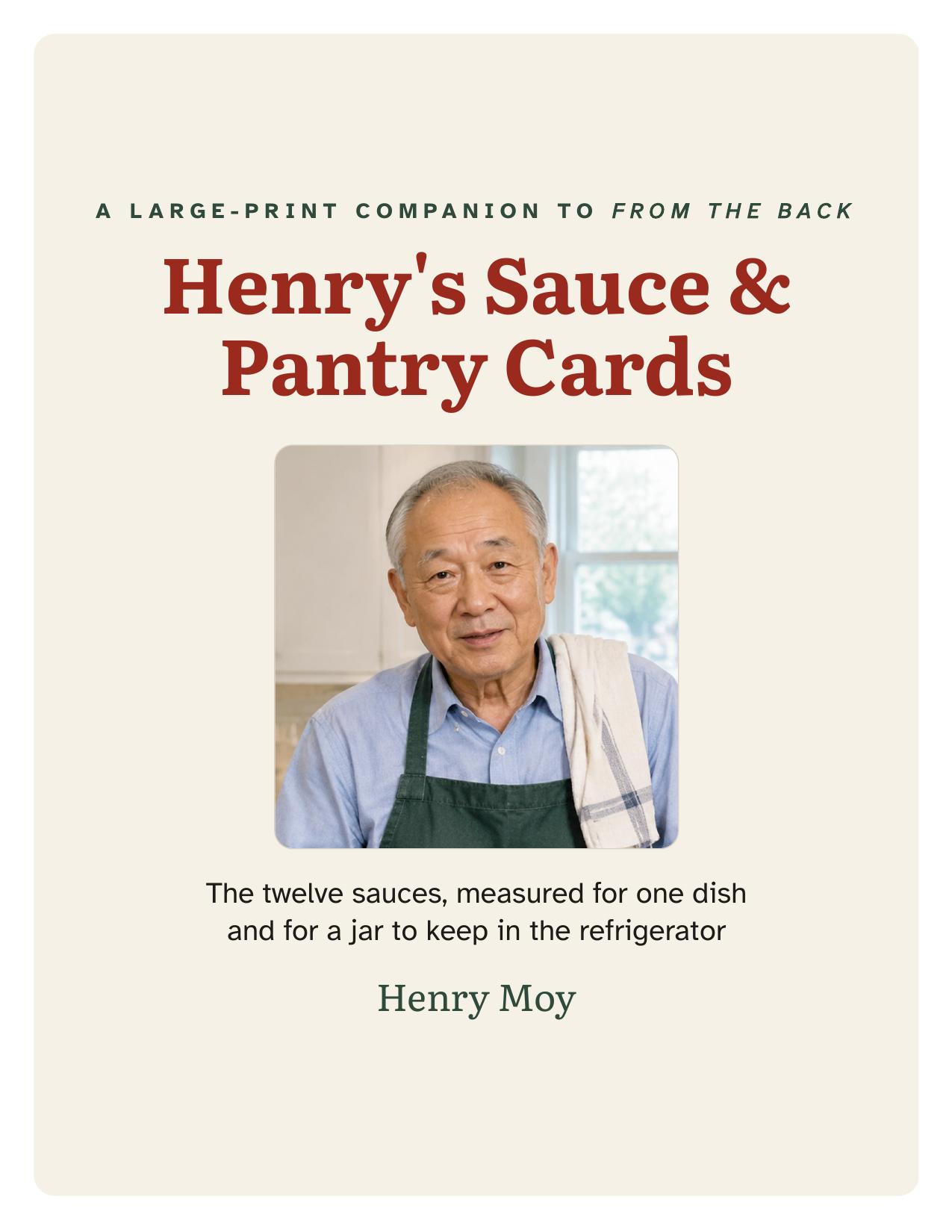 The cover of Henry's Sauce & Pantry Cards
