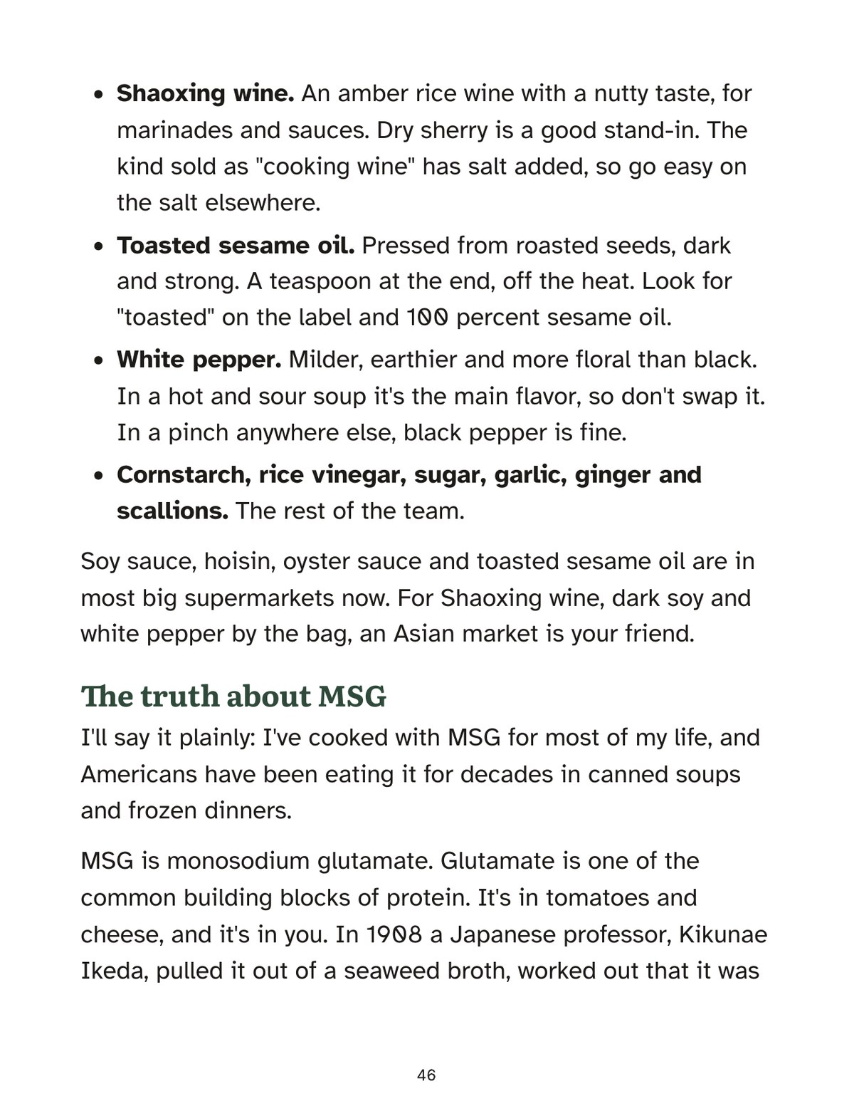 A page from chapter 4, the truth about MSG