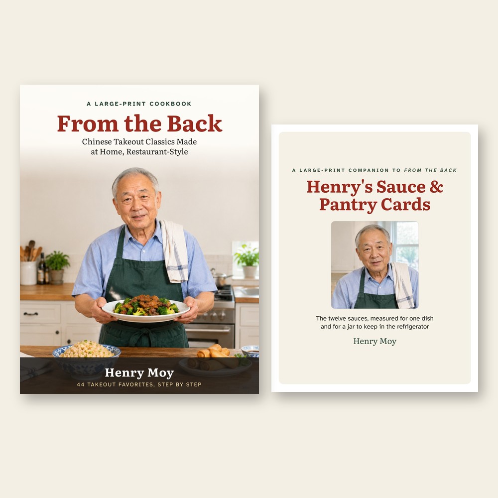 The cookbook From the Back and Henry's Sauce & Pantry Cards